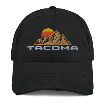 TACOMA Golden Mountain Distressed Dad Hat